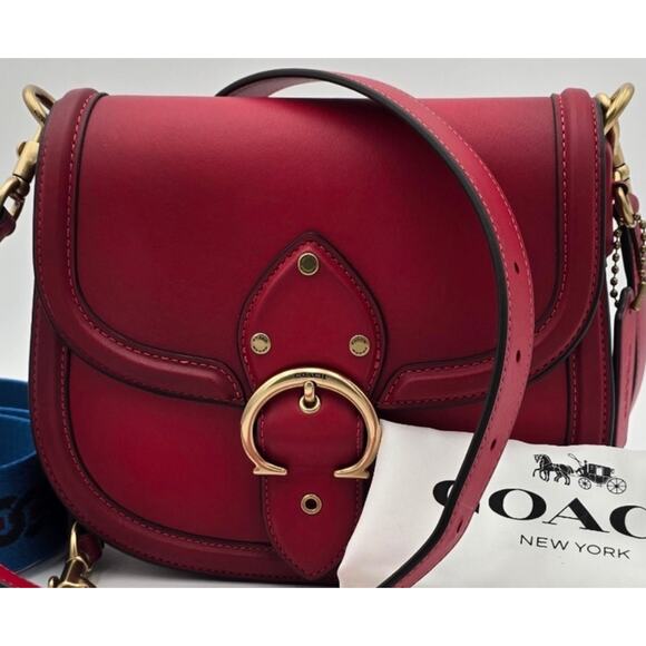 Coach Beat Saddle Bag 18 – Burnished Red Glovetanned...